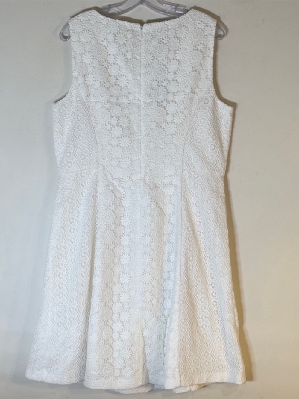 Talbots White Floral Crochet Lace Fit and Flare Dress. 14 . NWT. $199! - Picture 9 of 11